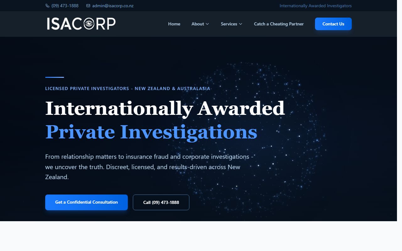 Isacorp homepage